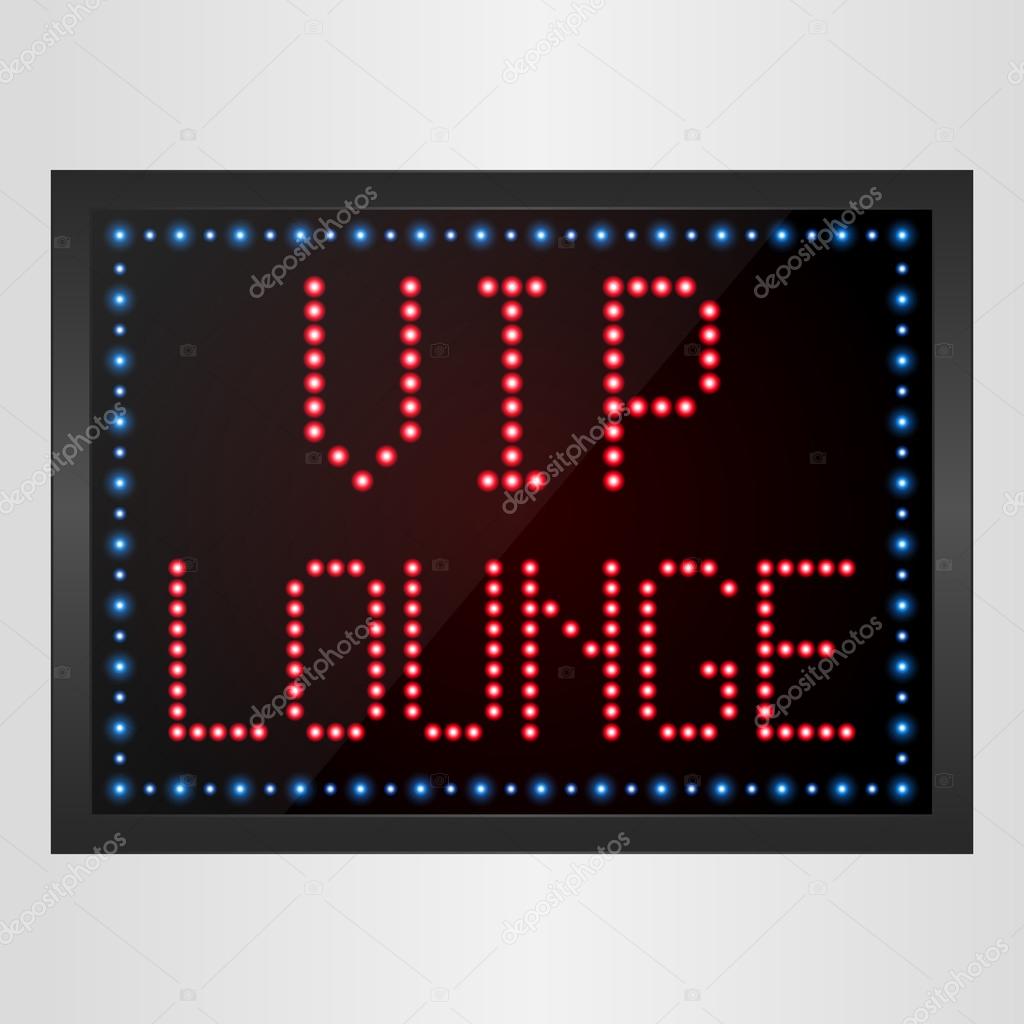 VIP Lounge LED digital Sign — Stock Vector © artnovi 97911240