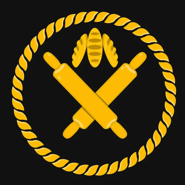 Ilustracja Wektor Trzech Pączków King Logo Żółty Złoty Czarny Kolor — Wektor stockowy