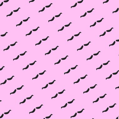 Kalıp Siyah Bıyık ve Pembe Renk Arkaplanının Vektör ResmiComment.