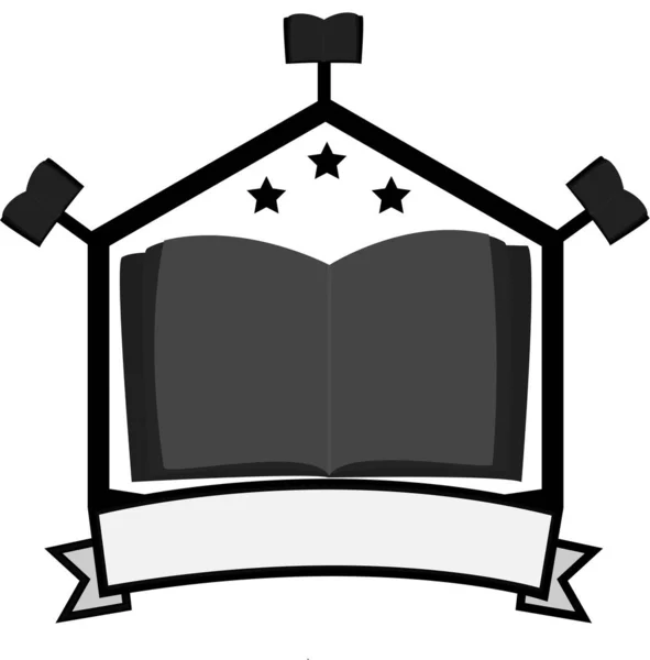 Vektor Ilustrasi Buku Logo Latar Belakang Putih Dan Warna Putih - Stok Vektor
