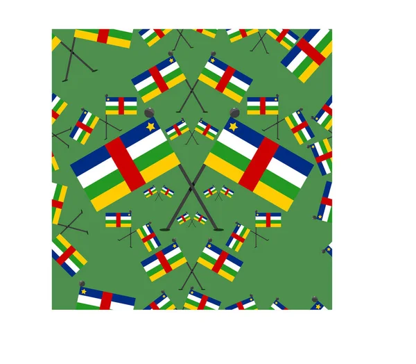 Vektor Illustration Mönster Centralafrika Flaggor Och Gröna Färger Bakgrund — Stock vektor
