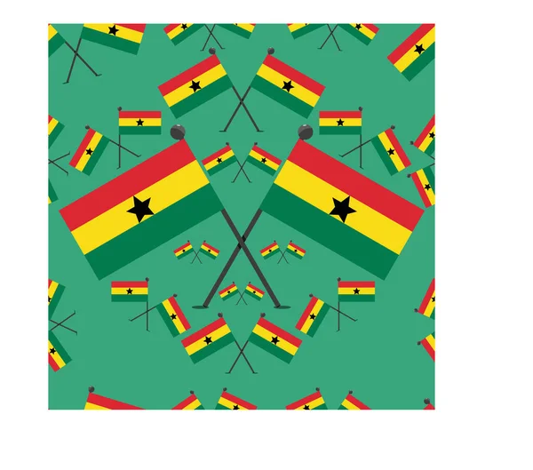 Vektor Illustration Von Pattern Ghana Flaggen Und Grünen Farben Hintergrund — Stockvektor