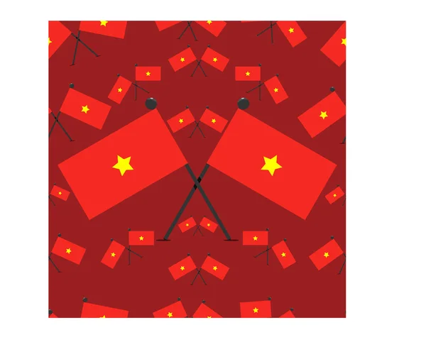 Vektor Illustration Von Musterflaggen Und Rotem Hintergrund — Stockvektor