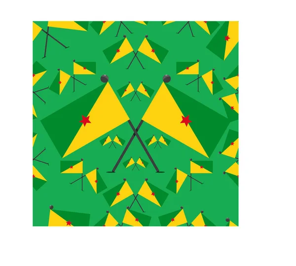 Gunaya法国国旗图案和绿色背景的矢量图解 — 图库矢量图片