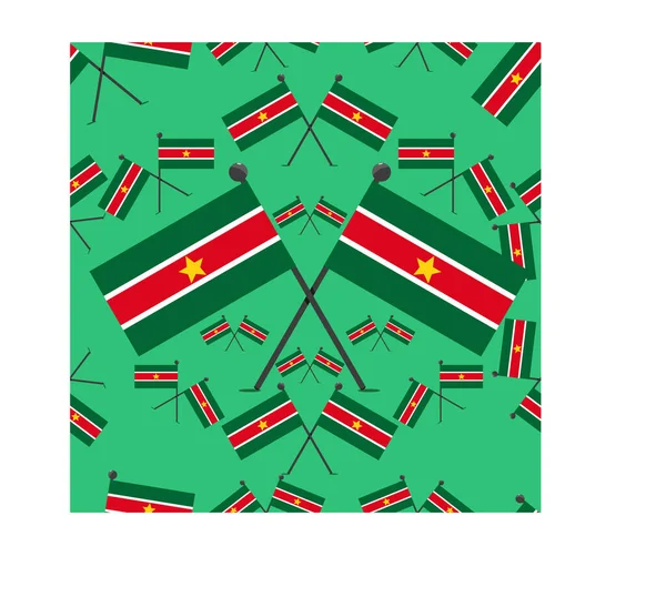 Векторная Иллюстрация Флагов Суринама Зеленых Цветов Фона — стоковый вектор