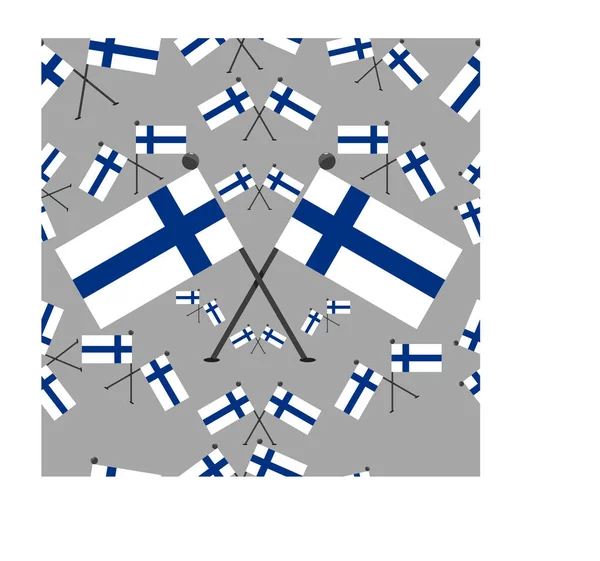 Εικονογράφηση Διάνυσμα Του Μοτίβου Φινλανδία Σημαίες Και Γκρι Φόντο Χρώματα — Διανυσματικό Αρχείο
