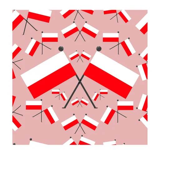 图样波兰国旗和粉色背景的矢量图解 — 图库矢量图片