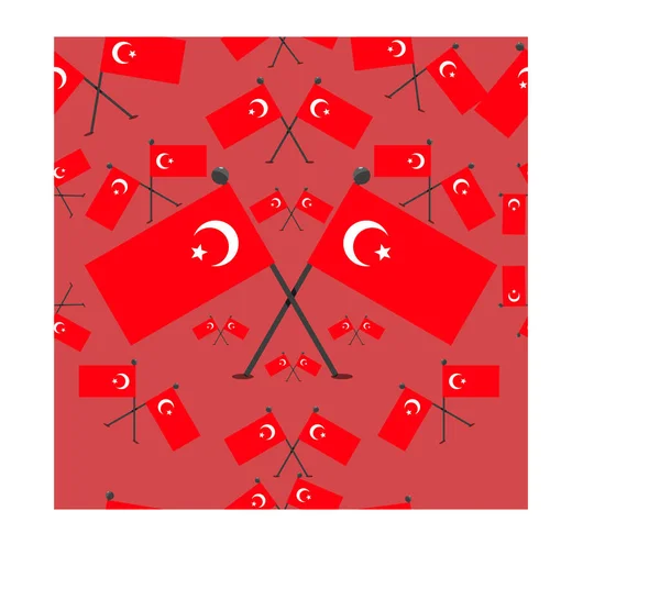 Ilustración Vectorial Del Patrón Banderas Turquía Fondo Colores Rosados — Vector de stock