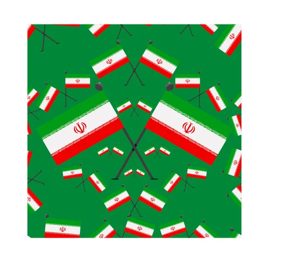 Vektor Illustration Des Musters Iran Flaggen Und Grüne Farben Hintergrund — Stockvektor