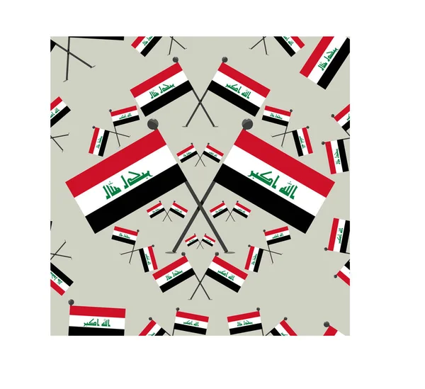 パターンイラクの旗と銀の色のベクトルイラスト背景 — ストックベクタ