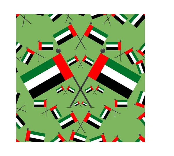 パターンのベクトルイラストアラブ首長国連邦フラグと緑の色背景 — ストックベクタ