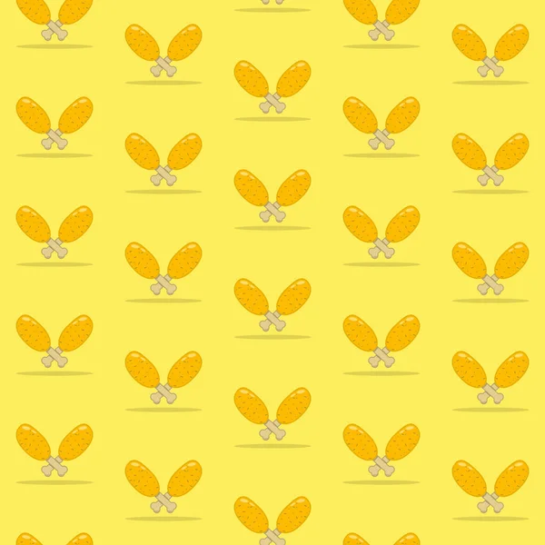 Vector Illustration Two Chicken Pattern Yellow Colors Background — 스톡 벡터