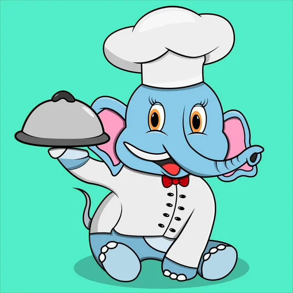 Şef Özel, Turkuaz Mavi Renkli Karakter Arkaplanı, Maskot, Simge, Karakter veya Logo, Vektör ve Görüntü.