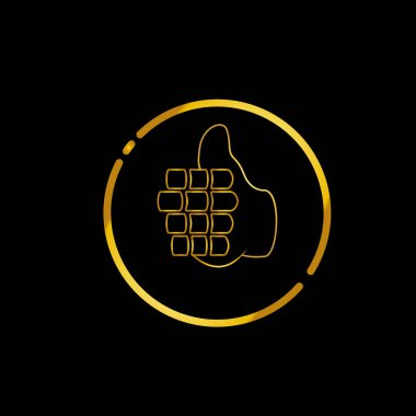 Parmak Robotu Tasarım Logosu, Siyah Altın Renkler Arkaplan, Vektör ve Görüntü