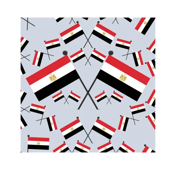 パターンエジプトの旗と明るい青の背景のベクトルイラスト — ストックベクタ