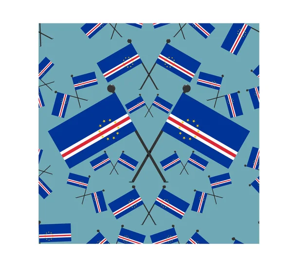 Ilustração Vetorial Padrão Bandeiras Cabo Verde Fundo Cor Azul — Vetor de Stock