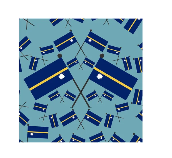 Vector Illustratie Van Patroon Nauru Vlaggen Blauwe Kleur Achtergrond — Stockvector