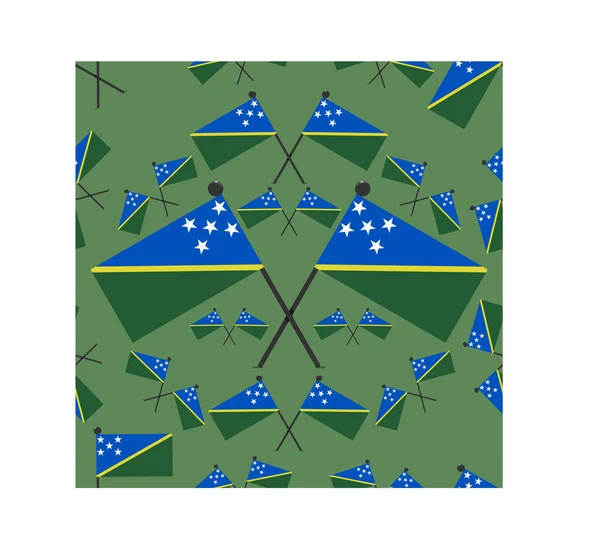 Pattern Solomon Flags Dark Green Color Background — 스톡 벡터