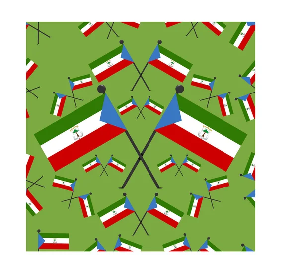 Vektor Illustration Des Musters Äquatorialguinea Flaggen Und Dunkelgrünen Farbhintergrund — Stockvektor