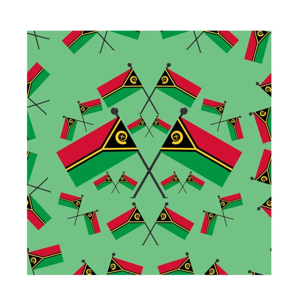 Vektor Illustration Von Mustern Vanuatu Flaggen Und Grünem Hintergrund — Stockvektor