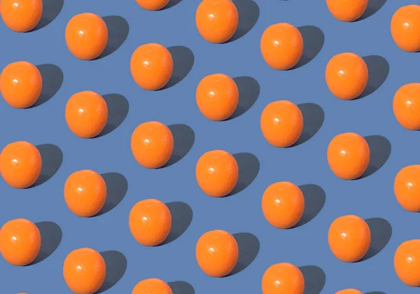 Візерунок Кумквату Маленькі Апельсинові Фрукти Синьому Фоні — стокове фото