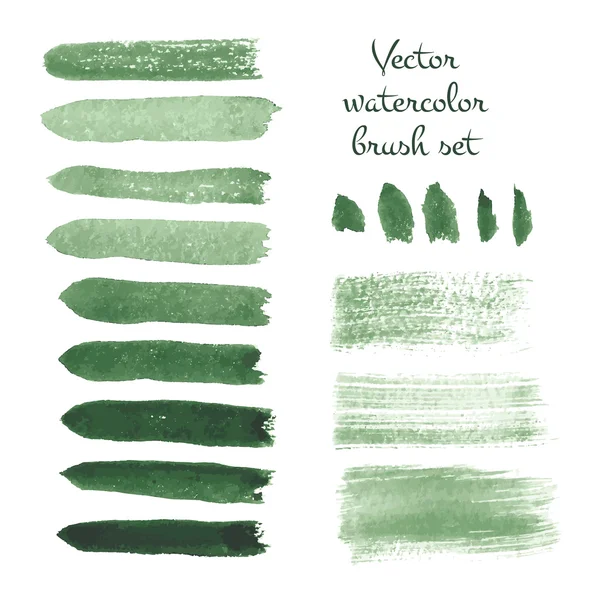 Set van aquarel penseelstreken vector — Stockvector