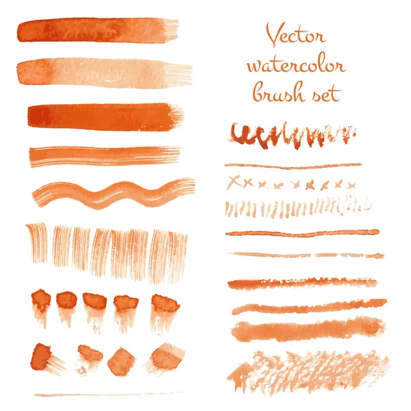 Set van aquarel penseelstreken vector — Stockvector