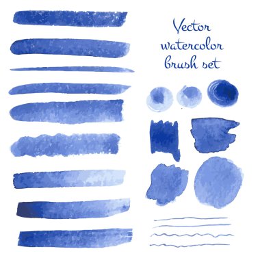 Set of watercolor brush strokes. clipart