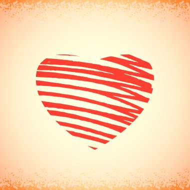 Stylized heart on beige background