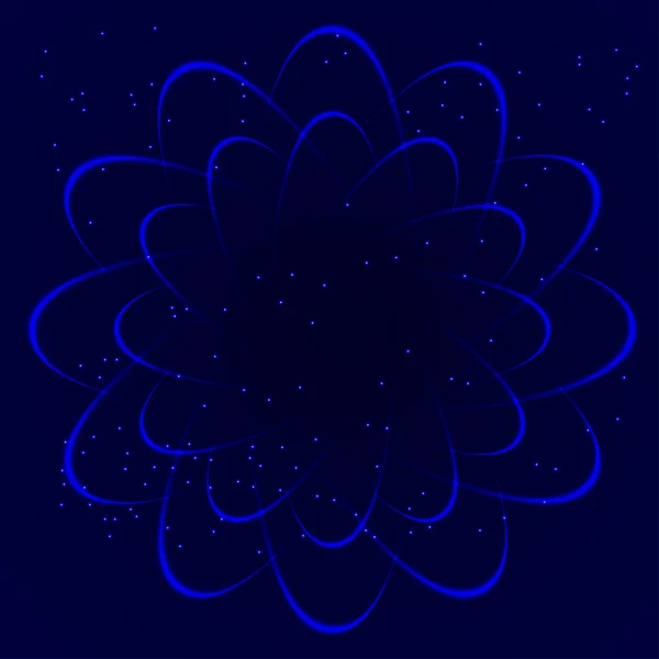 Schijnt neon kosmische bloem — Stockvector