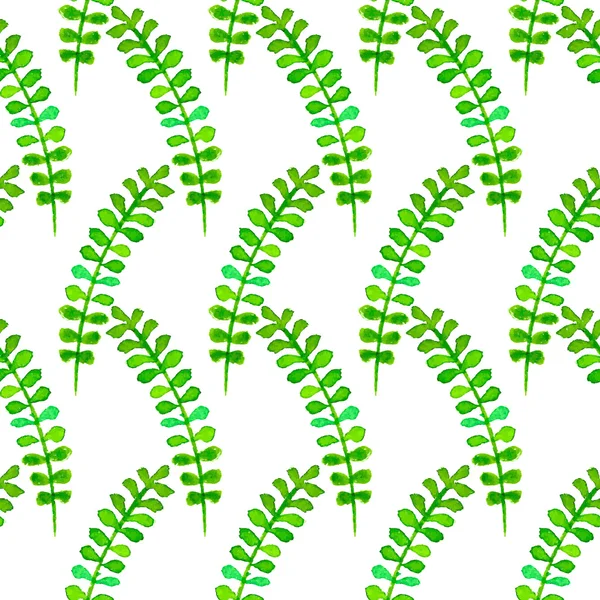Wzór z zielonymi gałązkami i liśćmi — Wektor stockowy
