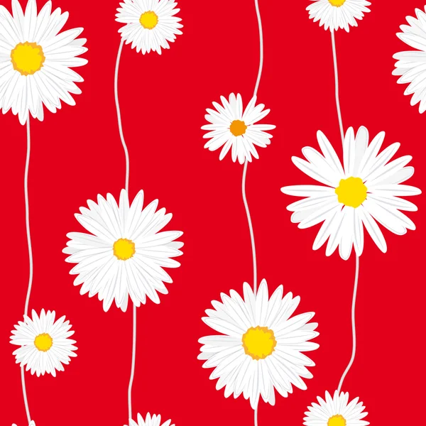 Seamless daisies pattern — Stock Vector
