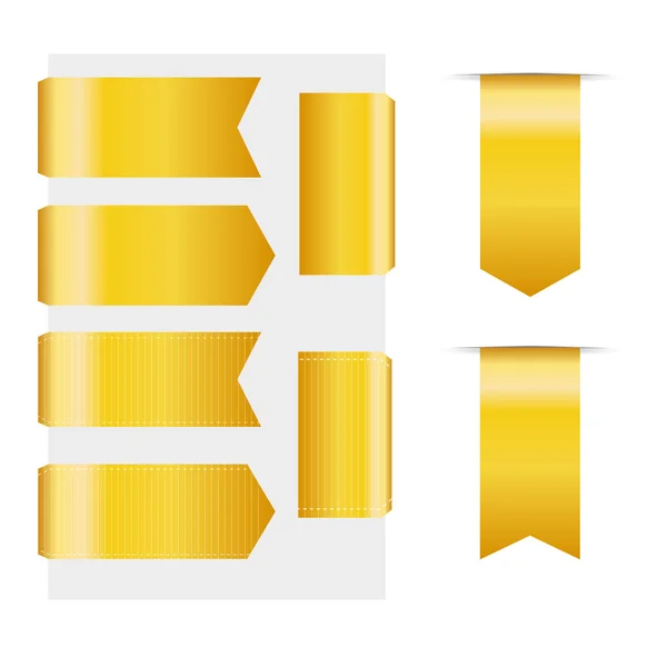 Gouden linten set — Stockvector