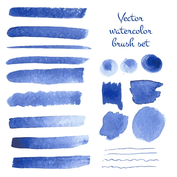 Satz von Pinselstrichen in Aquarell. — Stockvektor