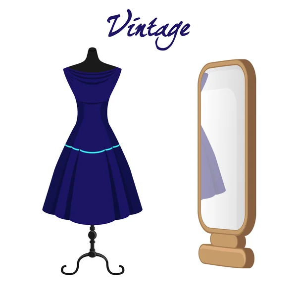 Robe rétro et miroir — Image vectorielle