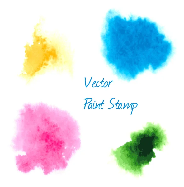 Farbenfrohe Stempel mit Aquarellfarbe — Stockvektor