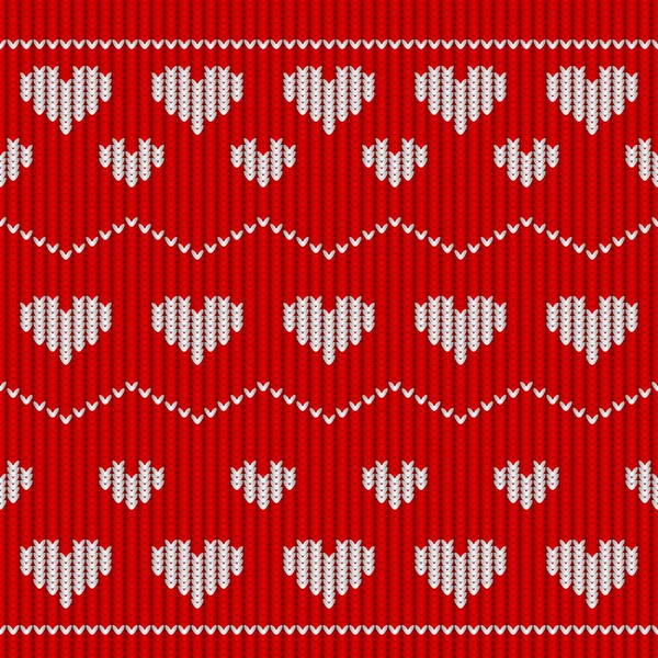 Kırmızı örgü seamless modeli yürekleri