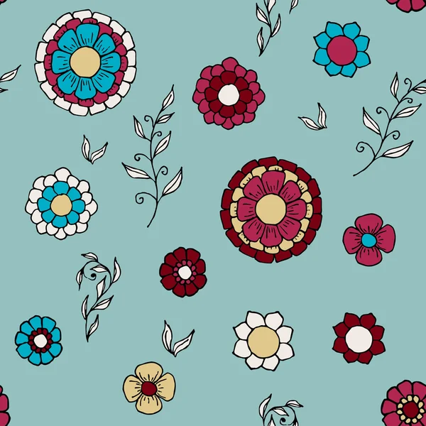 Patrón sin costura garabato floral — Archivo Imágenes Vectoriales
