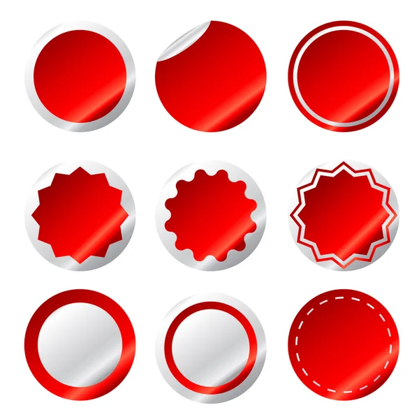 Conjunto de pegatinas rojas aisladas — Vector de stock