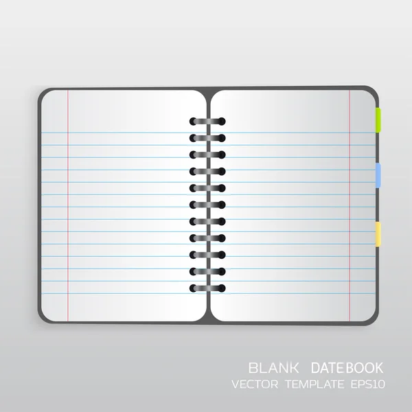 Notebook con rilegato a spirale isolato — Vettoriale Stock