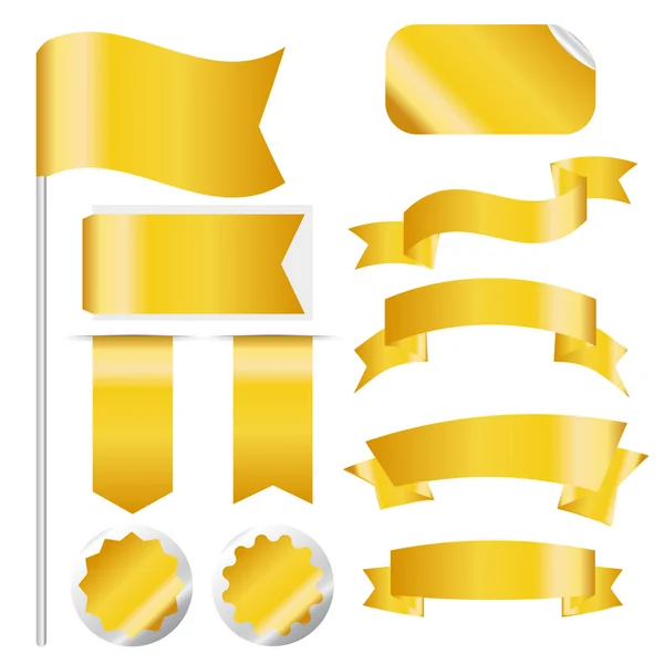 Ensemble de rubans dorés — Image vectorielle