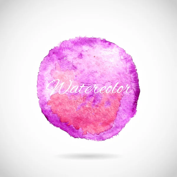 Violet watercolor circle, design element — Stock Vector