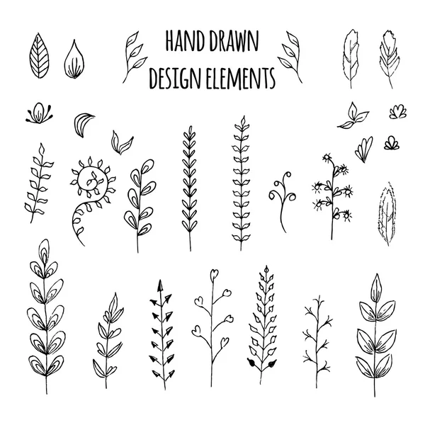 Conjunto de elementos de design desenhados à mão — Vetor de Stock