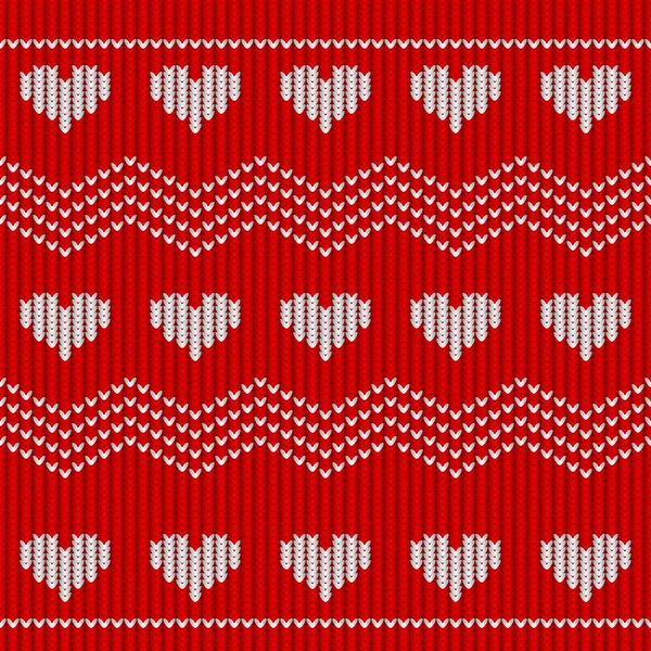 Kırmızı örgü seamless modeli yürekleri