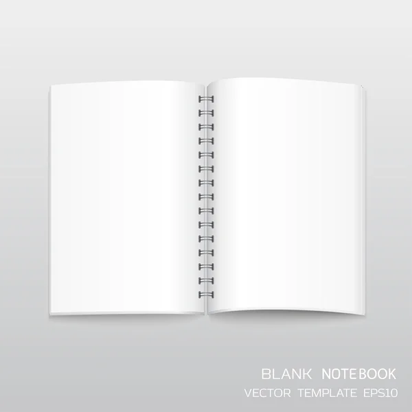 Blank notebook with spiral bound isolated — 图库矢量图片