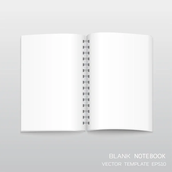 Blank notebook with spiral bound isolated