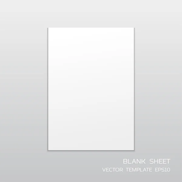 Hoja de papel en blanco aislada — Archivo Imágenes Vectoriales