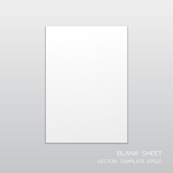 Blank paper sheet isolated