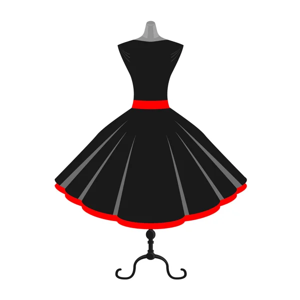 Ретро чорна сукня — стоковий вектор