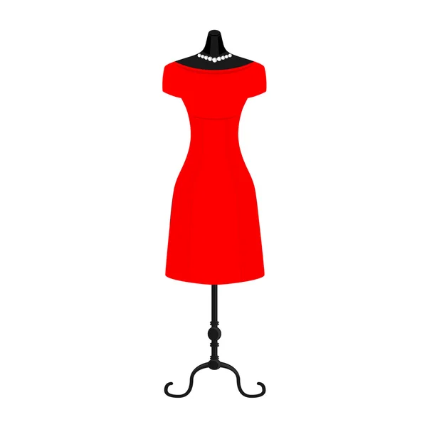 Robe rouge rétro — Image vectorielle